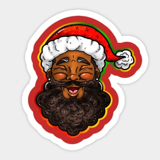 Smiling Black Santa Claus Sticker